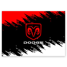 Поздравительная открытка с принтом DODGE. , 100% бумага | плотность бумаги 280 г/м2, матовая, на обратной стороне линовка и место для марки
 | 2020 | auto | dodge | sport | авто | автомобиль | автомобильные | бренд | додж | марка | машины | спорт