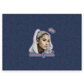Поздравительная открытка с принтом Ariana Grande Jeans , 100% бумага | плотность бумаги 280 г/м2, матовая, на обратной стороне линовка и место для марки
 | ariana grande | grande | heart | jeans | pink | team | ариана гранде | гранде | джинса | джинсовый | джинсы | для фанатов | надпись | попса | розовый | сердечки | синий | текстура | фанатам