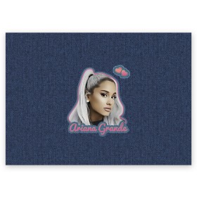 Поздравительная открытка с принтом Ariana Grande Jeans , 100% бумага | плотность бумаги 280 г/м2, матовая, на обратной стороне линовка и место для марки
 | Тематика изображения на принте: ariana grande | grande | heart | jeans | pink | team | ариана гранде | гранде | джинса | джинсовый | джинсы | для фанатов | надпись | попса | розовый | сердечки | синий | текстура | фанатам