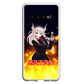 Чехол для Samsung Galaxy S10 с принтом Helltaker Satan Girl , Силикон | Область печати: задняя сторона чехла, без боковых панелей | cerberus | deвиноmons | helltaker | lucifer | ад | аниме | анимешные | арт | блины | гарем | головоломка | демон | демонессы | демонетки | игра | игроман | касты | комиксы | любовь | люцифер | милые | няшные | персонажи