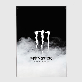 Постер с принтом MONSTER ENERGY BLACK , 100% бумага
 | бумага, плотность 150 мг. Матовая, но за счет высокого коэффициента гладкости имеет небольшой блеск и дает на свету блики, но в отличии от глянцевой бумаги не покрыта лаком | brend | green | monster energy | андреналин | бренд | зеленый | логотип | монстр | напиток | энергетик | энергия