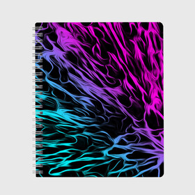 Тетрадь с принтом НЕОНОВЫЕ РАЗВОДЫ НЕОН , 100% бумага | 48 листов, плотность листов — 60 г/м2, плотность картонной обложки — 250 г/м2. Листы скреплены сбоку удобной пружинной спиралью. Уголки страниц и обложки скругленные. Цвет линий — светло-серый
 | abstraction | geometry | hexagon | holiday | neon | paints | sea | stripes | summer | texture | triangle | абстракция | брызги | брызги красок | геометрия | краски | лето | море | неон | неоновый | соты | текстура