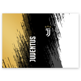 Поздравительная открытка с принтом JUVENTUS. , 100% бумага | плотность бумаги 280 г/м2, матовая, на обратной стороне линовка и место для марки
 | cr7 | juve | juventus | ronaldo | роналдо | ювентус