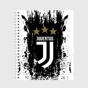 Тетрадь с принтом JUVENTUS. , 100% бумага | 48 листов, плотность листов — 60 г/м2, плотность картонной обложки — 250 г/м2. Листы скреплены сбоку удобной пружинной спиралью. Уголки страниц и обложки скругленные. Цвет линий — светло-серый
 | cr7 | juve | juventus | ronaldo | роналдо | ювентус