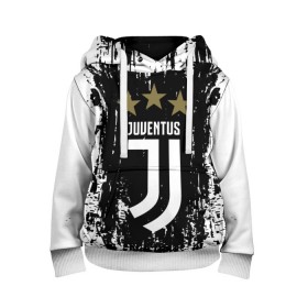 Детская толстовка 3D с принтом JUVENTUS. , 100% полиэстер | двухслойный капюшон со шнурком для регулировки, мягкие манжеты на рукавах и по низу толстовки, спереди карман-кенгуру с мягким внутренним слоем | cr7 | juve | juventus | ronaldo | роналдо | ювентус