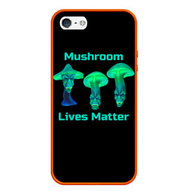 Чехол для iPhone 5/5S матовый с принтом Mushroom Lives Matter , Силикон | Область печати: задняя сторона чехла, без боковых панелей | Тематика изображения на принте: black lives matter | lives matter | гриб | грибнику | грибной | грибы | грибы лозунг | грибы монстры | грибы надпись | грибы неон | грибы прикол | грибы текст | злые грибы | неоновые грибы | сбор грибов