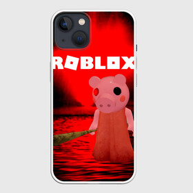 Чехол для iPhone 13 с принтом Roblox piggy Свинка Пигги. ,  |  | game | gamer | logo | minecraft | piggi | roblox | simulator | игра | конструктор | лого | пигги | свинья | симулятор | строительство | фигура