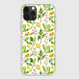 Чехол для iPhone 12 Pro Max с принтом Летний узор лимон ветки листья , Силикон |  | Тематика изображения на принте: ботаника | ветки | кислый | летний | лимонад | лимончики | лимоны | листья | паттерн | узор | цветы | цитрусовые