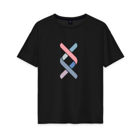 Женская футболка хлопок Oversize с принтом ДНК , 100% хлопок | свободный крой, круглый ворот, спущенный рукав, длина до линии бедер
 | dna | genotek | генетика | логотип | спираль
