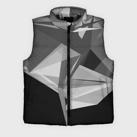 Мужской жилет утепленный 3D с принтом Camo  Black  White ,  |  | abstract | abstraction | color | geometry | polygon | polygonal | абстракция | геометрия | полигоны | психоделика