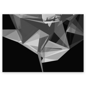 Поздравительная открытка с принтом Camo - Black & White , 100% бумага | плотность бумаги 280 г/м2, матовая, на обратной стороне линовка и место для марки
 | Тематика изображения на принте: abstract | abstraction | color | geometry | polygon | polygonal | абстракция | геометрия | полигоны | психоделика