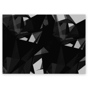 Поздравительная открытка с принтом Camo - Black & White , 100% бумага | плотность бумаги 280 г/м2, матовая, на обратной стороне линовка и место для марки
 | Тематика изображения на принте: abstract | abstraction | color | geometry | polygon | polygonal | абстракция | геометрия | полигоны | психоделика