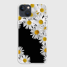 Чехол для iPhone 13 с принтом Ромашковая россыпь ,  |  | flowers | spring | summer | букет | бутоны | весна | жара | лепестки | летний | лето | листья | март | ночь | паттерн | поле | поляна | природа | растение | ромашка | ромашки | ромашковое | сад | солнце | узоры