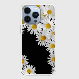 Чехол для iPhone 13 Pro с принтом Ромашковая россыпь ,  |  | Тематика изображения на принте: flowers | spring | summer | букет | бутоны | весна | жара | лепестки | летний | лето | листья | март | ночь | паттерн | поле | поляна | природа | растение | ромашка | ромашки | ромашковое | сад | солнце | узоры