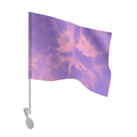 Флаг для автомобиля с принтом Фиолетовый ТАЙ ДАЙ , 100% полиэстер | Размер: 30*21 см | summer | tie dye | акварель | лето | разноцветная | тай дай | тайдай | фиолетовый тай дай | яркая