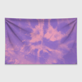 Флаг-баннер с принтом Фиолетовый ТАЙ ДАЙ , 100% полиэстер | размер 67 х 109 см, плотность ткани — 95 г/м2; по краям флага есть четыре люверса для крепления | summer | tie dye | акварель | лето | разноцветная | тай дай | тайдай | фиолетовый тай дай | яркая