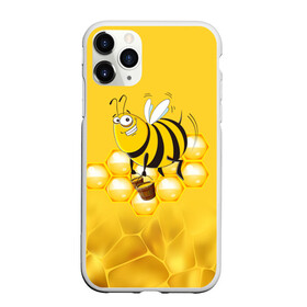 Чехол для iPhone 11 Pro Max матовый с принтом Лето. Пчелы. Мед , Силикон |  | лето | мед | насекомые | пчела | соты | улей