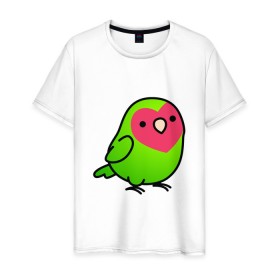 Мужская футболка хлопок с принтом Папугай , 100% хлопок | прямой крой, круглый вырез горловины, длина до линии бедер, слегка спущенное плечо. | арт | волнистые попугайчики | волнистый попугай | животные | картинка | папуги | попугаи | попугайчики | птица | птицы | рисунок