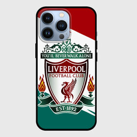 Чехол для iPhone 13 Pro с принтом LIVERPOOL. ,  |  | Тематика изображения на принте: lfc | liverpool | sport | ynwa | ливерпуль | лфк | спорт