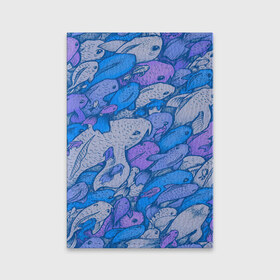 Обложка для паспорта матовая кожа с принтом косяк рыб крупно рисунок , натуральная матовая кожа | размер 19,3 х 13,7 см; прозрачные пластиковые крепления | арт | косяк | много | морские жители | морской | подводный мир | рисунок | рыбки | рыбы | синий | фиолетовый