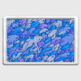 Магнит 45*70 с принтом косяк рыб крупно рисунок , Пластик | Размер: 78*52 мм; Размер печати: 70*45 | арт | косяк | много | морские жители | морской | подводный мир | рисунок | рыбки | рыбы | синий | фиолетовый