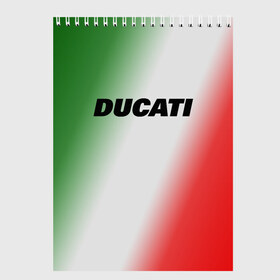 Скетчбук с принтом DUCATI , 100% бумага
 | 48 листов, плотность листов — 100 г/м2, плотность картонной обложки — 250 г/м2. Листы скреплены сверху удобной пружинной спиралью | Тематика изображения на принте: ducati | moto | дукати | мото | мотоспорт