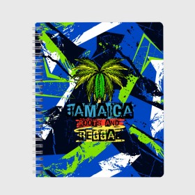 Тетрадь с принтом Jamaica Roots and reggae , 100% бумага | 48 листов, плотность листов — 60 г/м2, плотность картонной обложки — 250 г/м2. Листы скреплены сбоку удобной пружинной спиралью. Уголки страниц и обложки скругленные. Цвет линий — светло-серый
 | Тематика изображения на принте: jamaica | reggae | roots | летняя | лето | надпись | пальма | раста | регги | рэгги | текст | фраза | ямайка