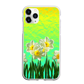 Чехол для iPhone 11 Pro матовый с принтом Солнечные Нарциссы , Силикон |  | flowers | nature | summer | sun | бутоны | зелень | кислотный | краски | лазурный | лепестки | летний | лето | листья | нарцисс | нарциссы | неоновый | поле | природа | растения | ромашки | сад | солнечный | солнце