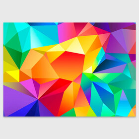 Поздравительная открытка с принтом Яркая мозаика , 100% бумага | плотность бумаги 280 г/м2, матовая, на обратной стороне линовка и место для марки
 | геометрия | мозаика | фигуры | яркие цвета