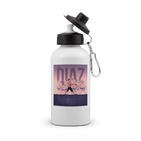 Бутылка спортивная с принтом Нейт Диаз(Nate Diaz) , металл | емкость — 500 мл, в комплекте две пластиковые крышки и карабин для крепления | арт. | бои | бокс | единоборства | мма