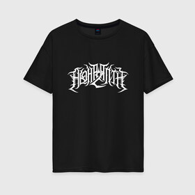 Женская футболка хлопок Oversize с принтом ALGHAZANTH Logo (Z) , 100% хлопок | свободный крой, круглый ворот, спущенный рукав, длина до линии бедер
 | alghazanth | black metalia | eight coffin nails | gorath moonthorn | mordant | rock | thasmorg | vexd | музыка | рок | тяжелый метал | черный метал