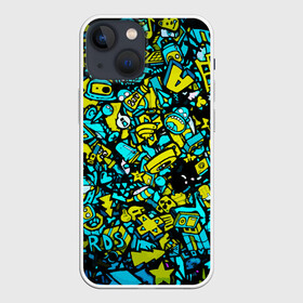 Чехол для iPhone 13 mini с принтом Треш ,  |  | абстракция | большой | волны | геометрия | градиент | графен | графика | карбон | коллаж | кубизм | линии | линия | мозаика | палитра | поп | радуга | радужная | сетка | сеть | текстуры | точки