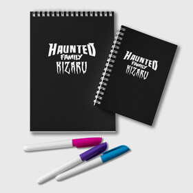 Блокнот с принтом KIZARU HAUNTED FAMILY , 100% бумага | 48 листов, плотность листов — 60 г/м2, плотность картонной обложки — 250 г/м2. Листы скреплены удобной пружинной спиралью. Цвет линий — светло-серый
 | family | haunted | kizaru | кизару | фэмили | хаунтед