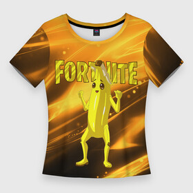 Женская футболка 3D Slim с принтом Fortnite PEELY ,  |  | battle royale | fortnite | fortnite peely | game | peely | банан | игра | киберспорт | компьютерная игра | королевская битва | фортнайт | фортнайт 2 | фортнайт 3 | фортнайт банан | фортнайт глава 2 | фортнайт глава 3
