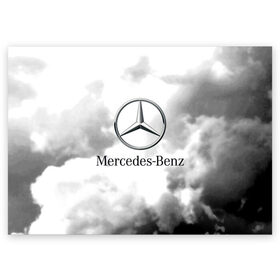 Поздравительная открытка с принтом MERCEDES. , 100% бумага | плотность бумаги 280 г/м2, матовая, на обратной стороне линовка и место для марки
 | 2020 | amg | auto | mercedes | sport | авто | автомобиль | автомобильные | амг | бренд | марка | машины | мерседес | спорт