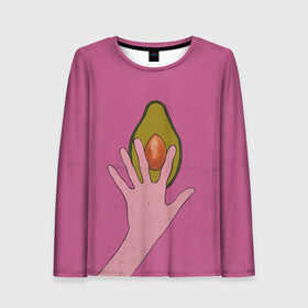 Женский лонгслив 3D с принтом avocado , 100% полиэстер | длинные рукава, круглый вырез горловины, полуприлегающий силуэт | vegan | веган | веганство | вегетарианец | вегетарианство | еда | зеленый | земля | зож | листья | мир | охрана | позиция | природа