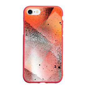 Чехол для iPhone 7/8 матовый с принтом Красочные фигуры , Силикон | Область печати: задняя сторона чехла, без боковых панелей | арт | белый | желтый | краски | красный | оранжевый | розовый | фигуры | черный