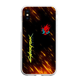 Чехол для iPhone XS Max матовый с принтом CYBERPUNK 2077. , Силикон | Область печати: задняя сторона чехла, без боковых панелей | cd project red | cyberpunk 2077 | keanu reeves | samurai | киану ривз | киберпанк 2077 | самураи