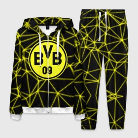 Мужской костюм 3D с принтом BORUSSIA. , 100% полиэстер | Манжеты и пояс оформлены тканевой резинкой, двухслойный капюшон со шнурком для регулировки, карманы спереди | borussia | fc | football | football club | sport | боруссия | боруссия дортмунд | дортмунда | немецкий футбольный клуб | спорт | уефа | униформа | фирменные цвета | фк | футбол | футбольный клуб