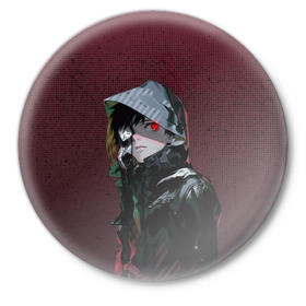 Значок с принтом Токийский Гуль ,  металл | круглая форма, металлическая застежка в виде булавки | kaneki ken | tokyo ghoul | аниме | маска | токийский гуль