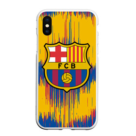 Чехол для iPhone XS Max матовый с принтом FC BARCELONA. , Силикон | Область печати: задняя сторона чехла, без боковых панелей | Тематика изображения на принте: barca | barcelona | fc barca | барка | барселона