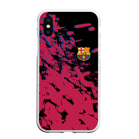 Чехол для iPhone XS Max матовый с принтом FC BARCELONA. , Силикон | Область печати: задняя сторона чехла, без боковых панелей | barca | barcelona | fc barca | барка | барселона