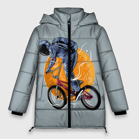 Женская зимняя куртка 3D с принтом Космический велосипедист (Z) , верх — 100% полиэстер; подкладка — 100% полиэстер; утеплитель — 100% полиэстер | длина ниже бедра, силуэт Оверсайз. Есть воротник-стойка, отстегивающийся капюшон и ветрозащитная планка. 

Боковые карманы с листочкой на кнопках и внутренний карман на молнии | bicycle | bicyclist | bike | biker | bmx | cycle | galaxy | moon | rider | space | stars | байкер | бмх | вело | велогонщик | велосепедист | велосипед | велоспорт | гонщик | космос | луна