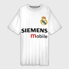 Платье-футболка 3D с принтом Рауль Реал Мадрид ,  |  | 7 | raul | real madrid | испанский футбольный клуб | ла лига | легенда реала | логотип реала | нападающий | номер 7 | рауль | реал мадрид | сименс мобайл | эмблема реала