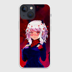 Чехол для iPhone 13 mini с принтом Cute Modeus ,  |  | anime | azazel | hell | helltaker | justice | lucifer | malina | modeus | pandemonica | zdrada | ад | аниме | демон | демонесса | здрада | люцифер | малина | модеус | пандемоника | правосудие | хеллтейкер | хэлтейкер | цербер