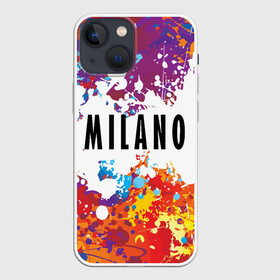 Чехол для iPhone 13 mini с принтом Milano ,  |  | fashion | italy | milano | paint | vanguard | авангард | италия | краска | милан | мода | надпись | текст | фраза