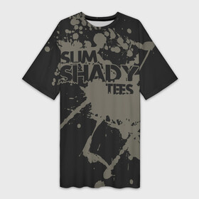 Платье-футболка 3D с принтом Slim Shady ,  |  | aftermath | hip | hop | kamikaze | music | music to be murdered by | rap | remastered | vevo | маршалл брюс мэтерс | слим шейди | эминем