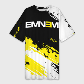 Платье-футболка 3D с принтом Eminem ,  |  | aftermath | hip | hop | kamikaze | music | music to be murdered by | rap | remastered | vevo | маршалл брюс мэтерс | слим шейди | эминем