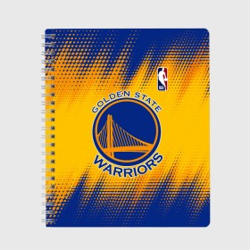 Тетрадь с принтом Golden State Warriors , 100% бумага | 48 листов, плотность листов — 60 г/м2, плотность картонной обложки — 250 г/м2. Листы скреплены сбоку удобной пружинной спиралью. Уголки страниц и обложки скругленные. Цвет линий — светло-серый
 | basketball | game | golden state | golden state warriors | nba | sport | warriors | баскетбол | голден стейт | голден стейт уорриорз | игра | нба | спорт | уорриорз