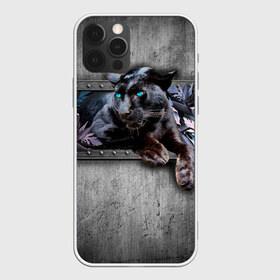 Чехол для iPhone 12 Pro Max с принтом Пантера и цветы , Силикон |  | Тематика изображения на принте: 3д | 3д картина | 3дэ | голубые глаза | железо | животное | картина | кот | коты | кошка | метал | пантера | хищник | цветы | черная пантера